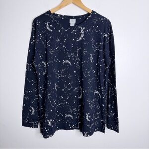 NWOT Chico's Zenergy Navy‎ Star Moon Print Tunic Top 8 (M) Chicos 1 Activewear